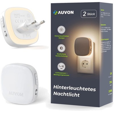 Night Light Socket with Motion Sensor and Twilight Sensor, Pack of 2 Warm Whi...
