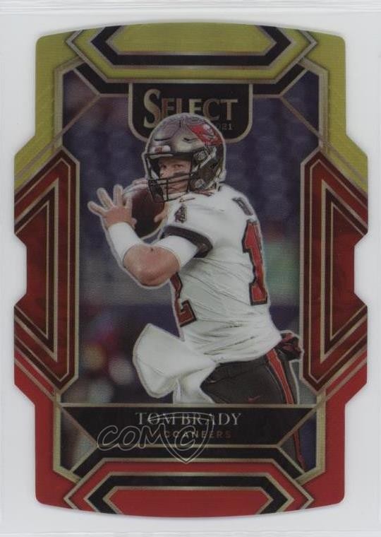 2021 Panini Select Club Level Red & Yellow Prizm Die-Cut Tom Brady #201