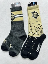 FBF UCF KNIGHTS NCAA COLLEGE TEAM LOGO VERTICAL Long LENGTH SOCKS LARGE 2 Pairs