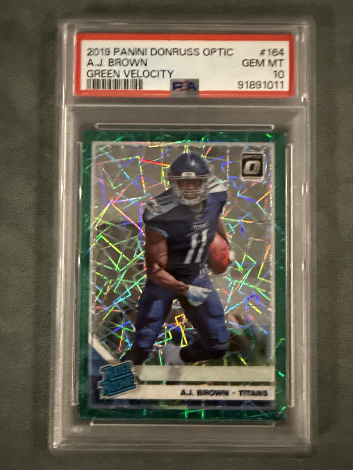AJ Brown Panini Donruss Optic #164 Green Velocity