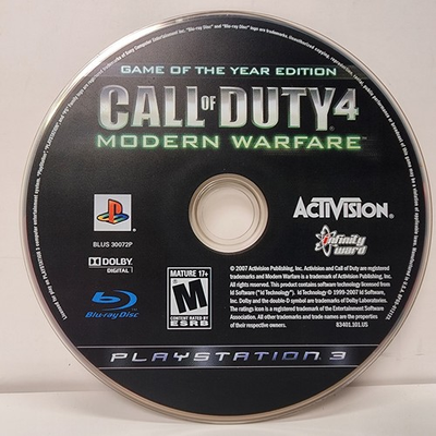 #ad Call of Duty 4: Modern Warfare GOTYE Sony PlayStation 3 Disk Only $9.95