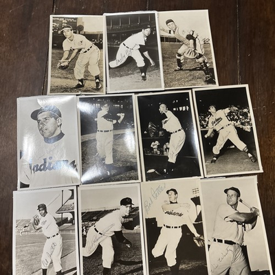 #ad #ad Ind 1954 Cleveland Indians photo Postcards. All But One Is Autographed. Live Ink $29.99