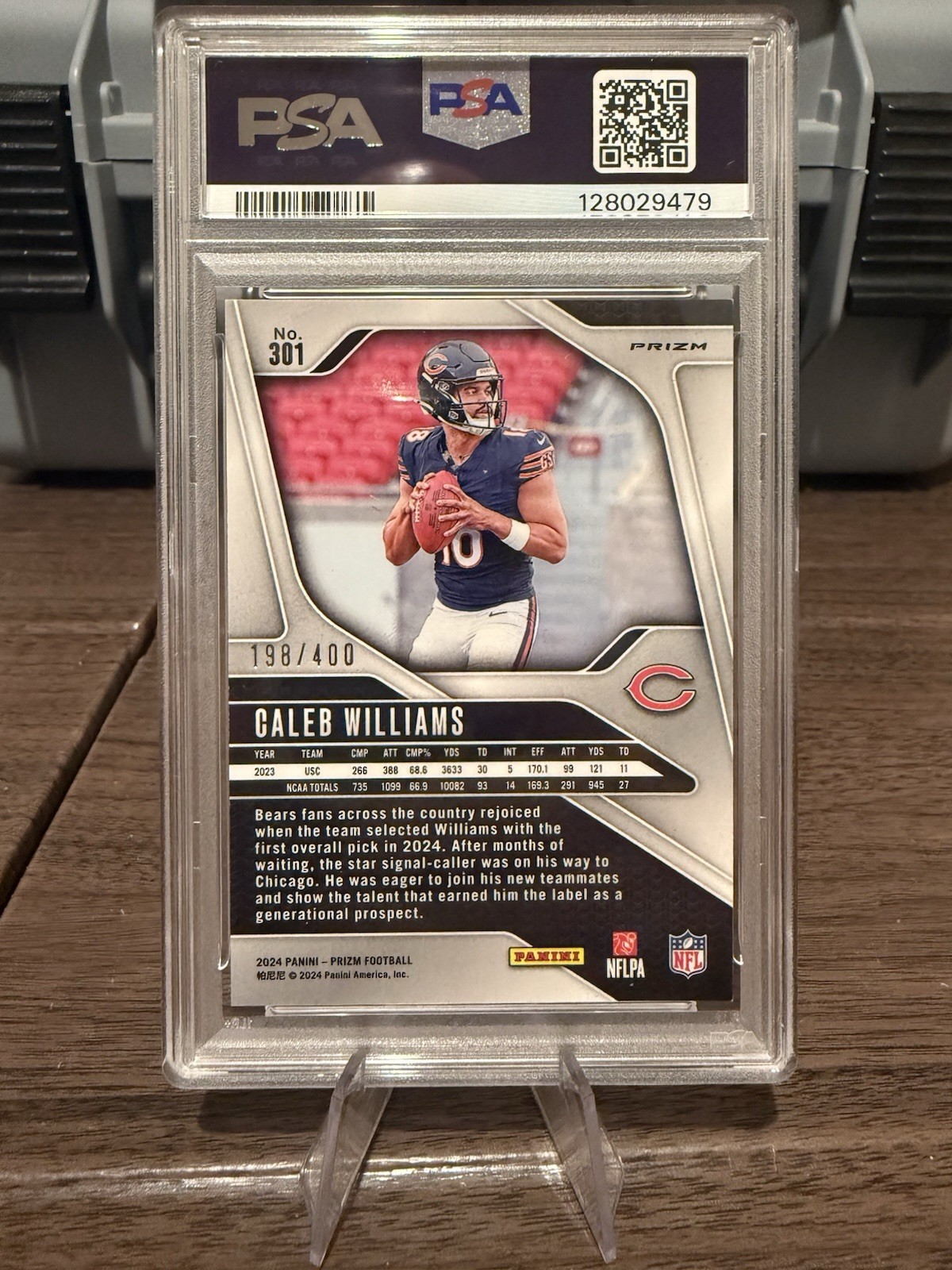 2024 Panini Prizm Caleb Williams Pandora /400 Rookie Bears #301 PSA 8.5 view 2