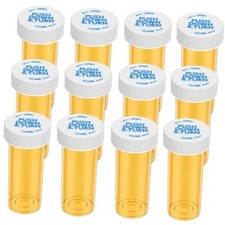 Urekt Empty Plastic Medicine Pill Bottles with Child Resistant 8 Dram 12 Pack