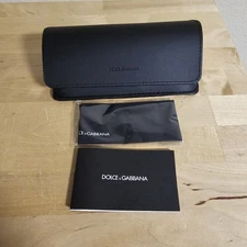 DOLCE & GABBANA BLACK SUN/EYEGLASSES OPTICAL CASE ONLY Magnetic Close Cloth Cert