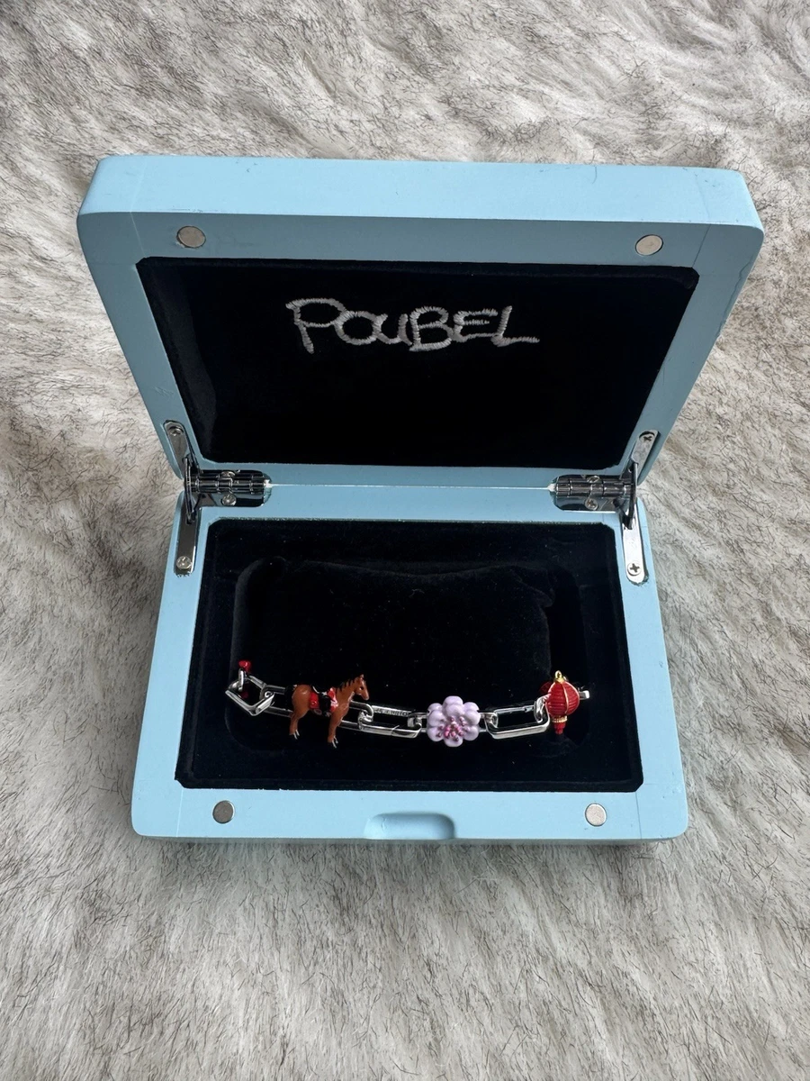 Poubel Schneeflocke Steinset Bettelarmband Sterlingsilber | Multi | 490£ Einheitsgröße