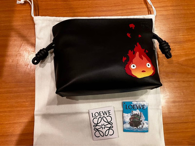 LOEWE x Studio Ghibli Howl's Moving Castle Calcifer Flamenco Clutch Mini
