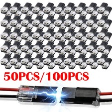 100pcs Double-Wire Plug-in Connector, Cable Clamp with Locking Buckle, AWG 18-22