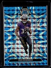 2024 Panini Mosaic #121 Gus Edwards Mosaic Reactive Blue