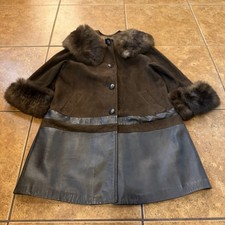 Vintage 70s Penny Lane Coat 1970s Suede Leather Fur Velvet Hippie
