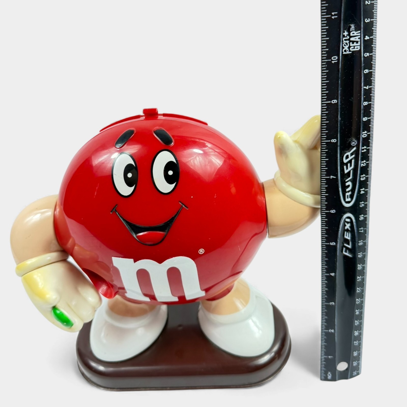 Vintage 1992 Round Red Mars M&M Candy Dispenser 90s M&Ms Americana
