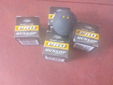 4  DUNLOP PRO DOUBLE YELLOW DOT SQUASH BALL NEW WSF/WSA/PSA Official Ball