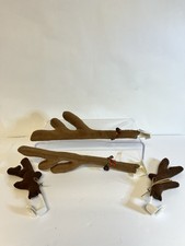 2 Sets Christmas Car Window Reindeer Antlers Plush Rudolph Holiday Auto Decor