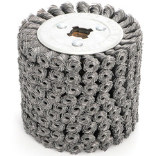Twisted Steel Wire Wheel, 4.7"X 4"Knotted Wire Brush Drum Wood and Metal