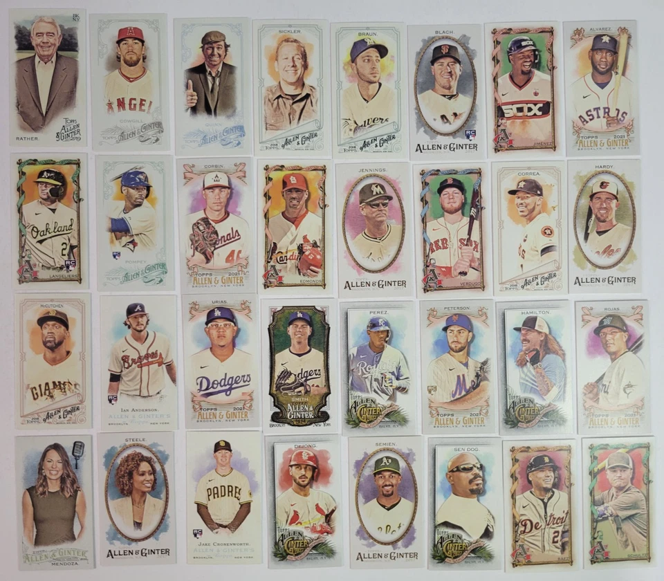 (117) Allen & Ginter Mini Parallel Lot Stars HOF Rookies Back Gold - Image 4 of 4