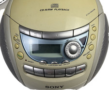 Sony CFD-E90 CD Radio Cassette Player Boombox Off-White Color