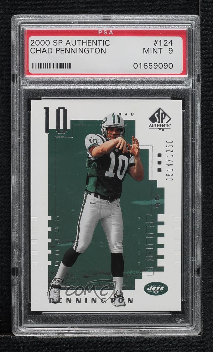 2000 SP Authentic 514/1250 Chad Pennington #124 PSA 9 MINT h8b