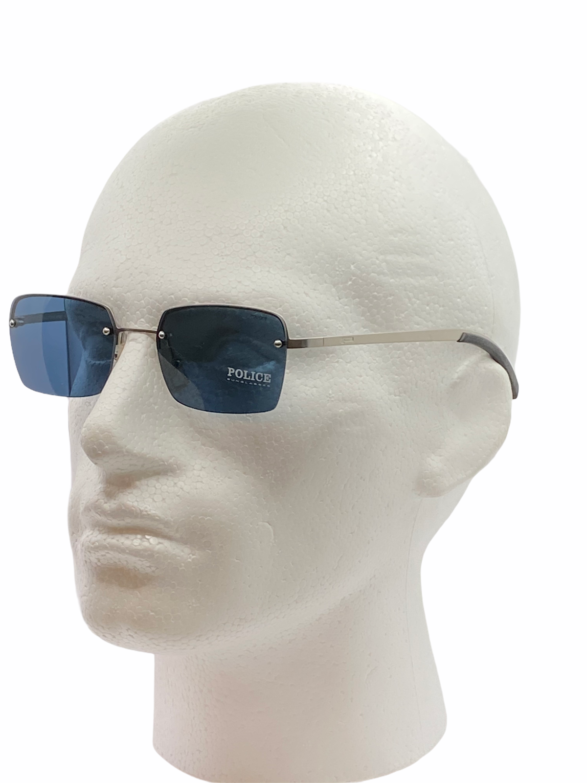 Police Sunglasses Model S2680 Color 0581 53/18/140 Silver Frame Dark Blue  Lens