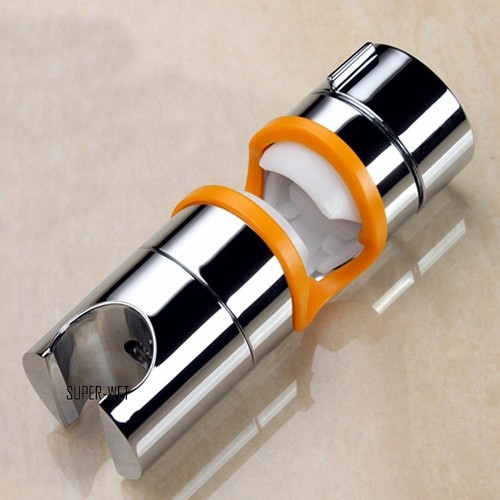 Adjustable Shower Rail Head Holder Slider Riser Bracket Chrome Plastic