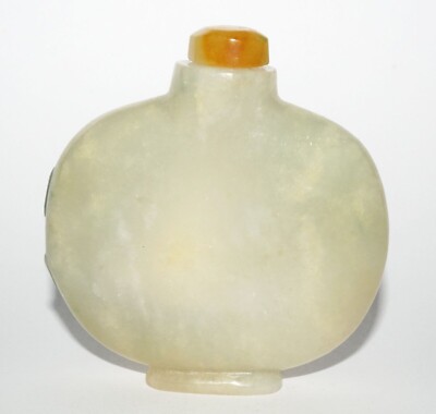 鼻烟壶19 Vintage Chinese Semi Translucent Jadeite Jade Carved Snuff