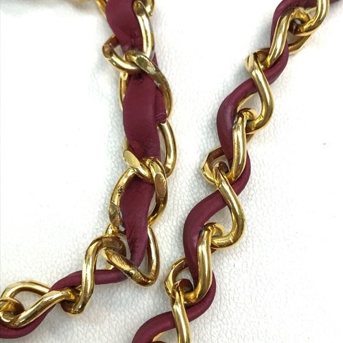 CHANEL CC Mark Jumbo Matelasse34 W-Chain Shoulder Bag suede Bordeaux x Gold - Picture 7 of 12