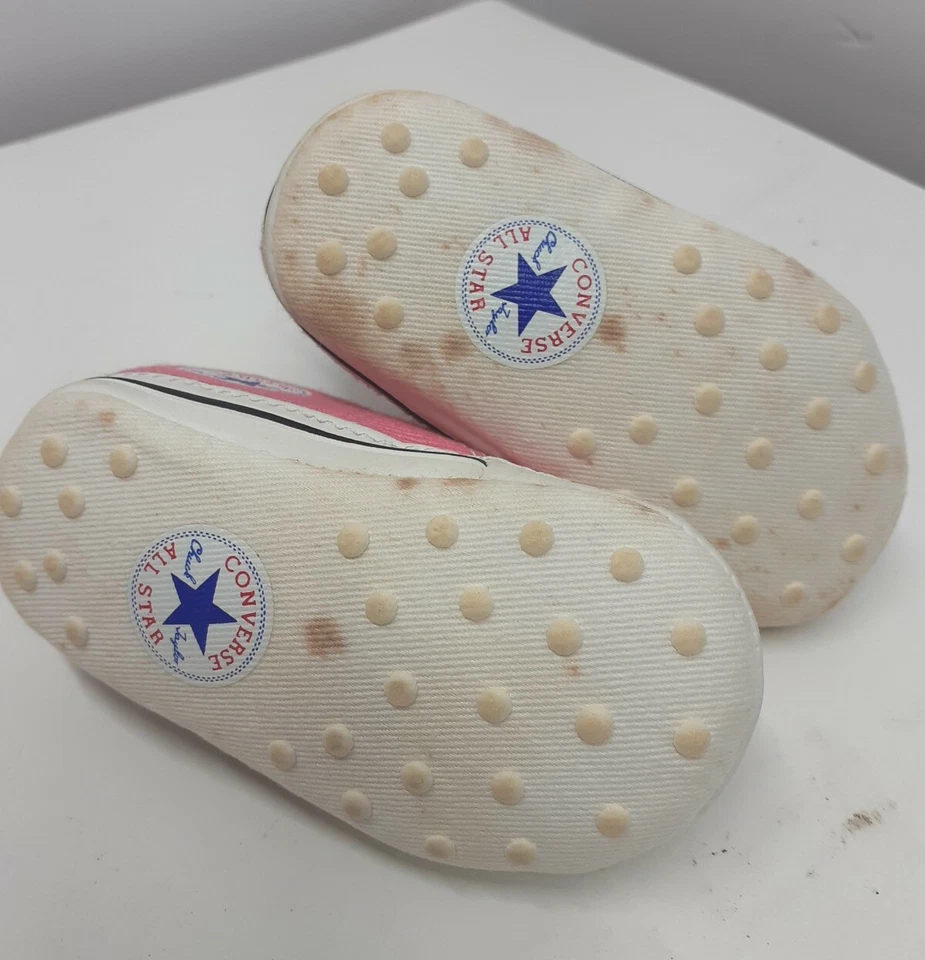 Zapatillas Converse All Star Niño Pequeño Talla 1 Rosa Blanco Encaje Zapatos Bebé Niña Bajo Foto 4 de 4