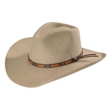 Stetson Hutchins 3x Wool Felt Stone Cowboy Hat Swhutc-403420 Stetson Hutchins 3x Wool Felt Stone Cowboy Hat Swhutc-403420