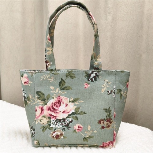 Portable Lunch Bag Fashion Flower Printed Shopping Tote Bag Mom's Bag Casual - Picture 13 of 15