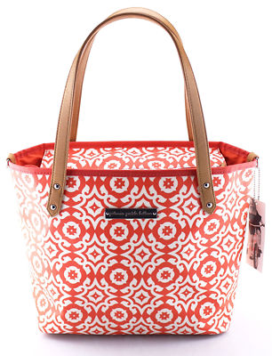 PETUNIA PICKLE BOTTOM 'Downtown Tote' Orange Coated Canvas Diaper Bag