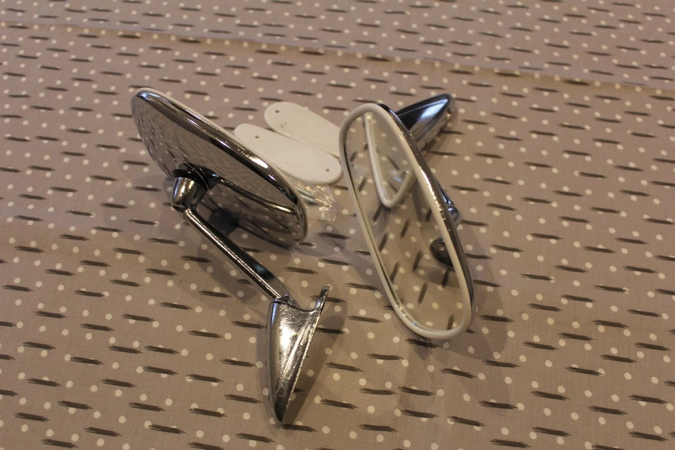 UNIVERSAL KLASSISCH AUTO SPIEGEL PAAR CHROM TÜRKOTFLÜGEL KLASSISCH AUTO Passform 70-82  - Bild 3 von 4