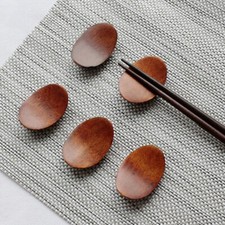 4 Pcs Japanese Wooden Chopstick Rest Stand Rack Reusable Restaurant Vintage