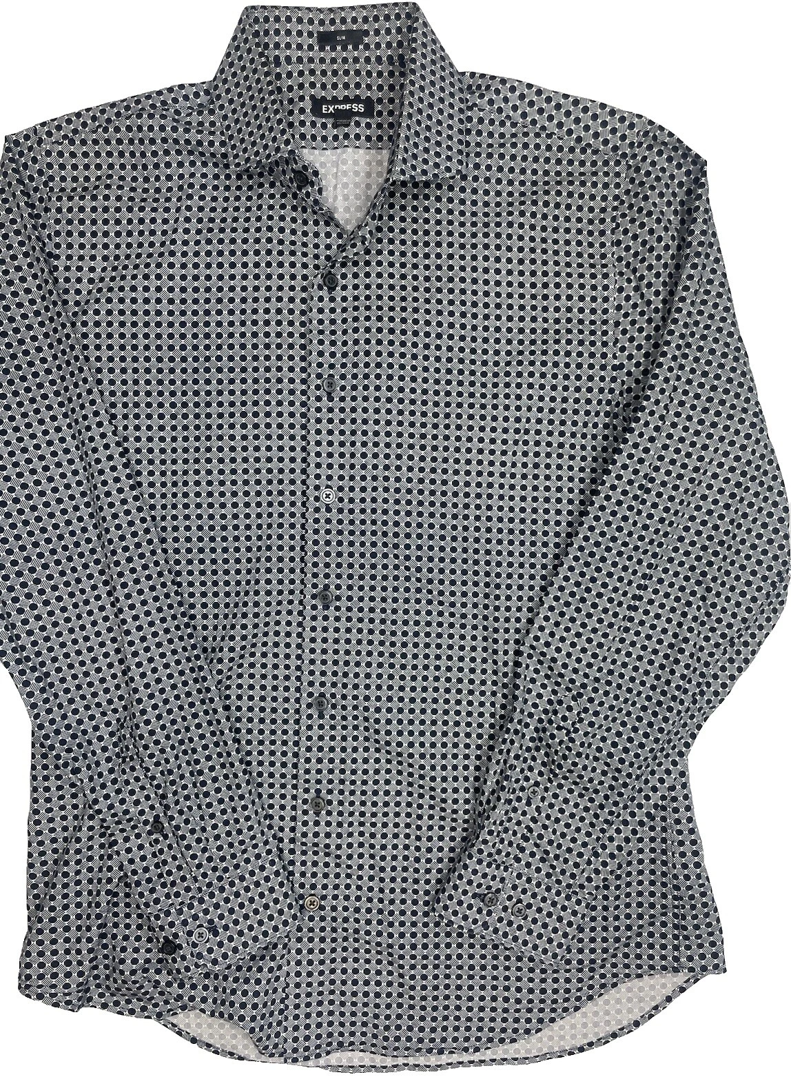 Express geométrico 100% Algodón Camisas de vestir para hombres