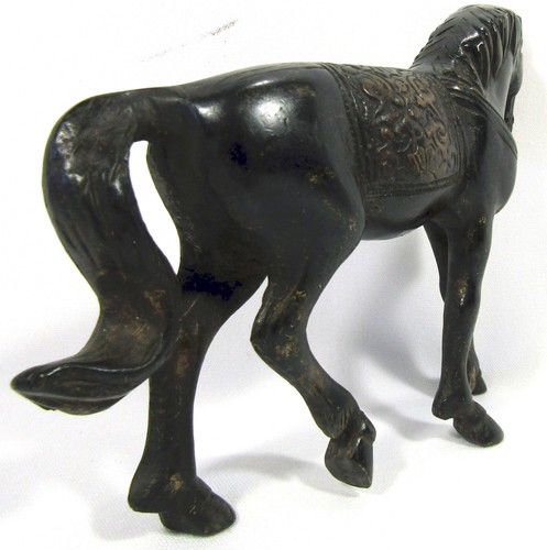 Tibetan Horse Sculpture Statue Figure Cast Brass 16 x 11 cm - Picture 4 of 11