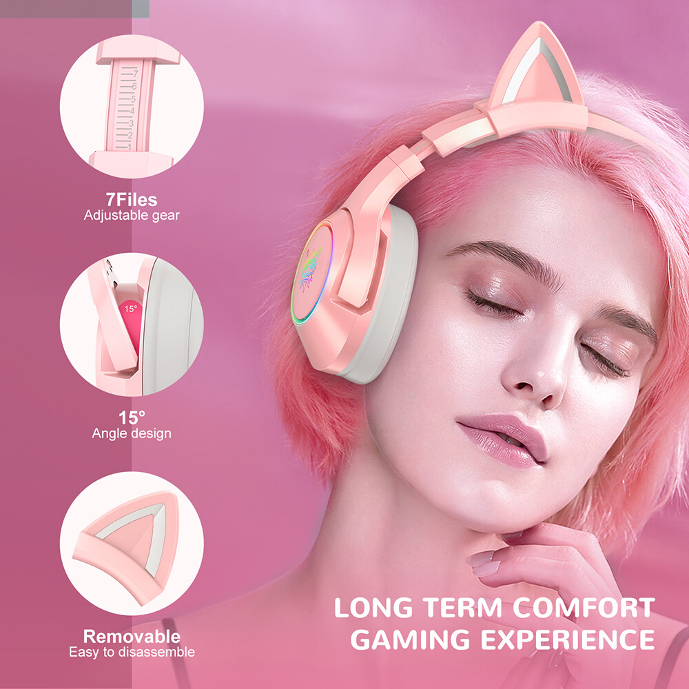 ONIKUMA K9 Gaming Headset For PC/Laptop/PS4/Xbox Pink Headphones