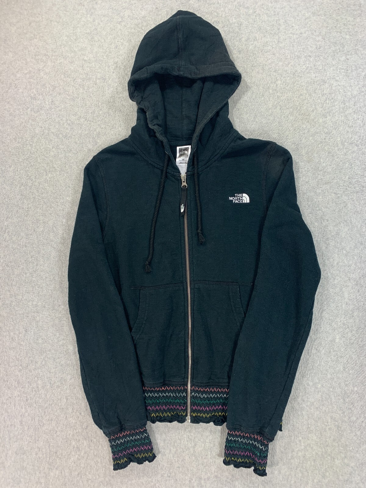 The North Face Cotton Full Zip Hoodie Jacket (Women's Small) Black