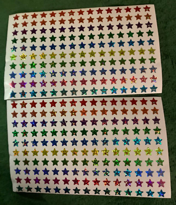 Mini Star Shaped Stickers with Funny Faces Reward Journal New Lot of 300 §