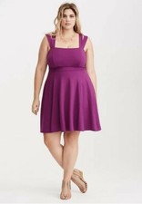 Torrid Size 10 Purple Sleeveless Strappy Ponte Skater Dress (N2)