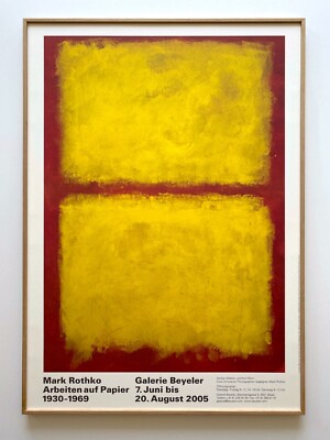 MARK ROTHKO RARE LITHOGRAPH PRINT FRAMED SWISS EXHIBITION POSTER