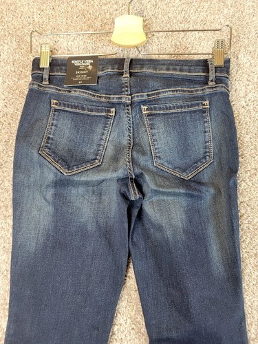 Simply Vera Wang Skinny Mid Rise Stretch Damen Denim Blau Jeans Größe 2P - Bild 7 von 10
