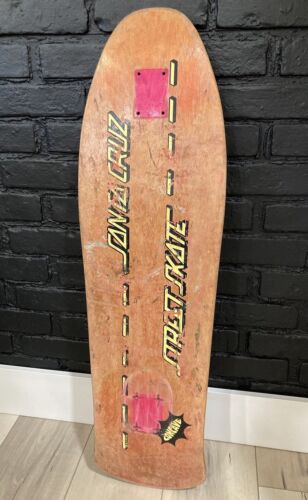 Vintage 1980’s SANTA CRUZ ‘CRUZER’ STREET SKATE Long Skateboard Deck USED 1989 - Afbeelding 1 van 24