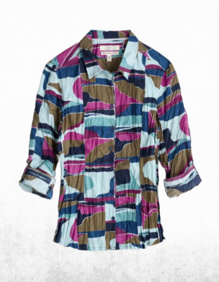 Womens Seasalt Long Sleeve Cotton Shirt in Scenic Patterns Enamel
