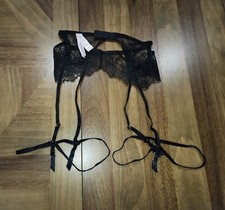 Victoria Secret Black Garter Belt Sz XS / S New Lingerie Lace Lacie Lacey