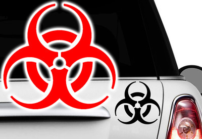 2x Biohazard Gabber Hardstyle OEM Sticker Auto Aufkleber Zombie JDM Apokalypse 