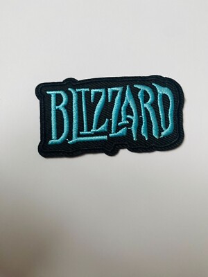 Aufnäher Patch Bügelbild Blizzard blau schwarz aufbügeln Metall Band Goth
