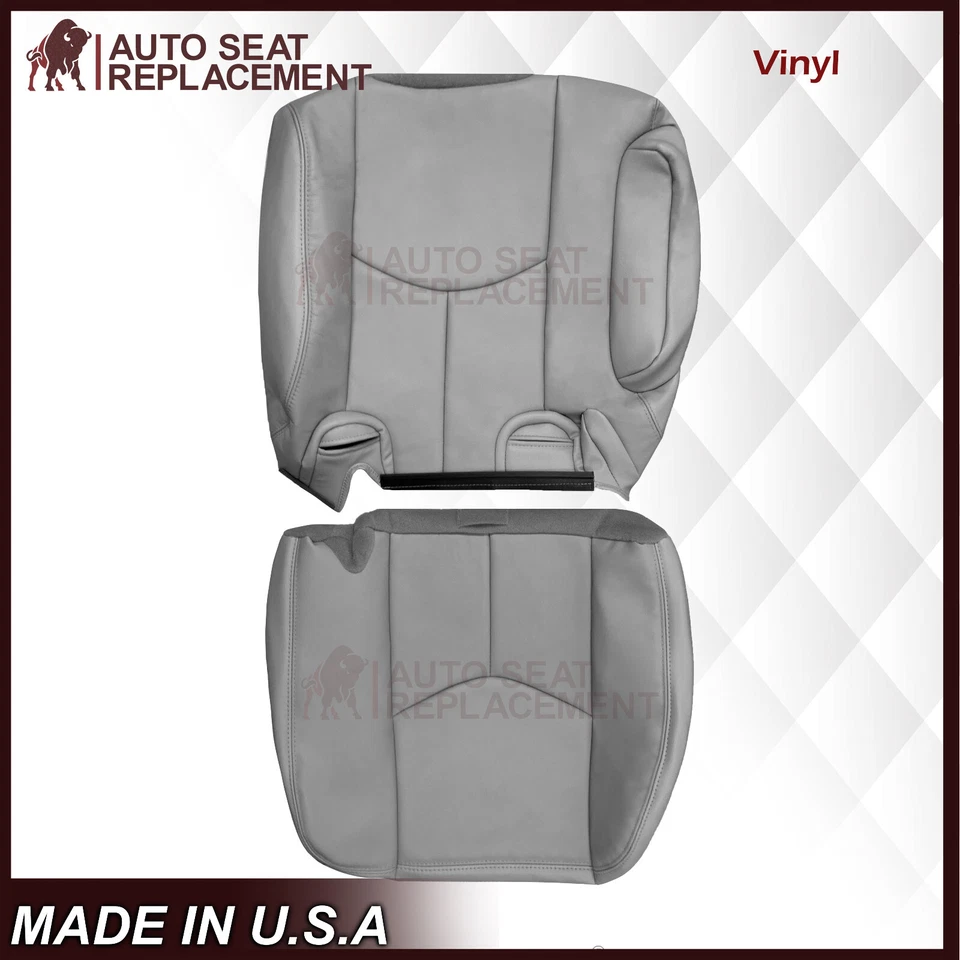Chevy Tahoe GMC 2003 2004 2005 2006 segunda fila sincronizado Funda de asiento de cuero gris Foto 3 de 4