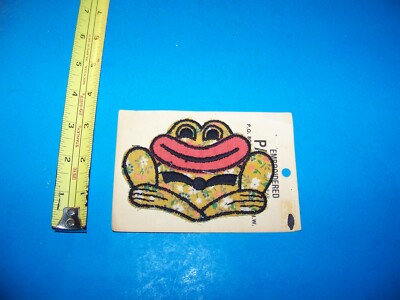 Frog with Big Lips  Vintage Embroidered Patch 1980's