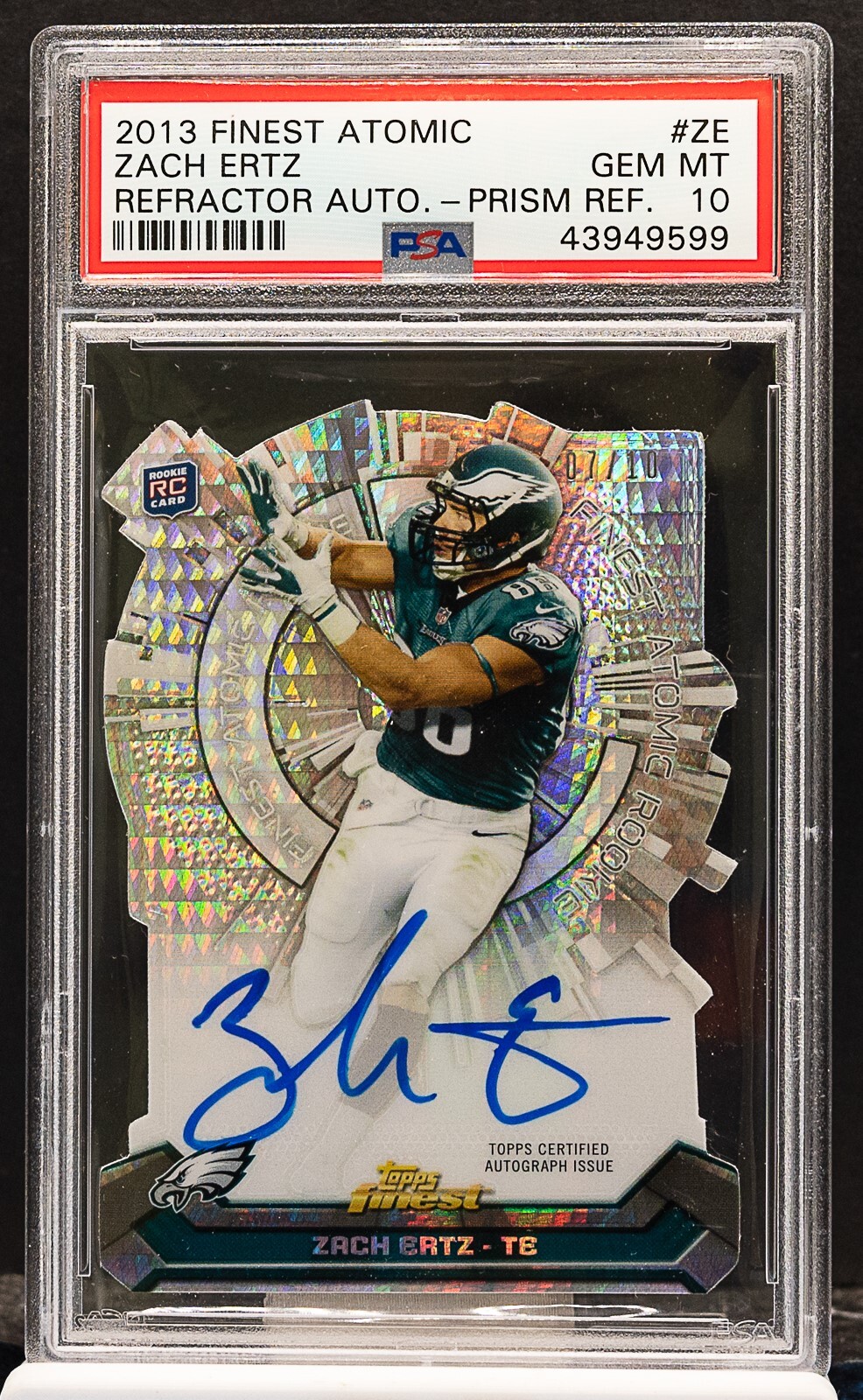 Zach Ertz Finest Atomic Refractor #ZE Autograph-Prism Refractor
