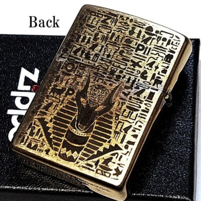 ラピスラズリ アヌビス Zippo ジッポー ビンテージ風 ユーズド エジプト神話 天然石