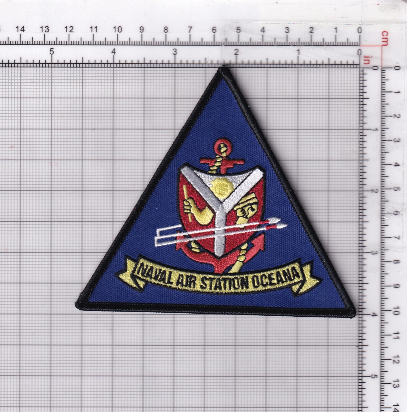 NAS Oceana (Black Edging) Patch – Iron On/ Sew On, 4.5" Patch