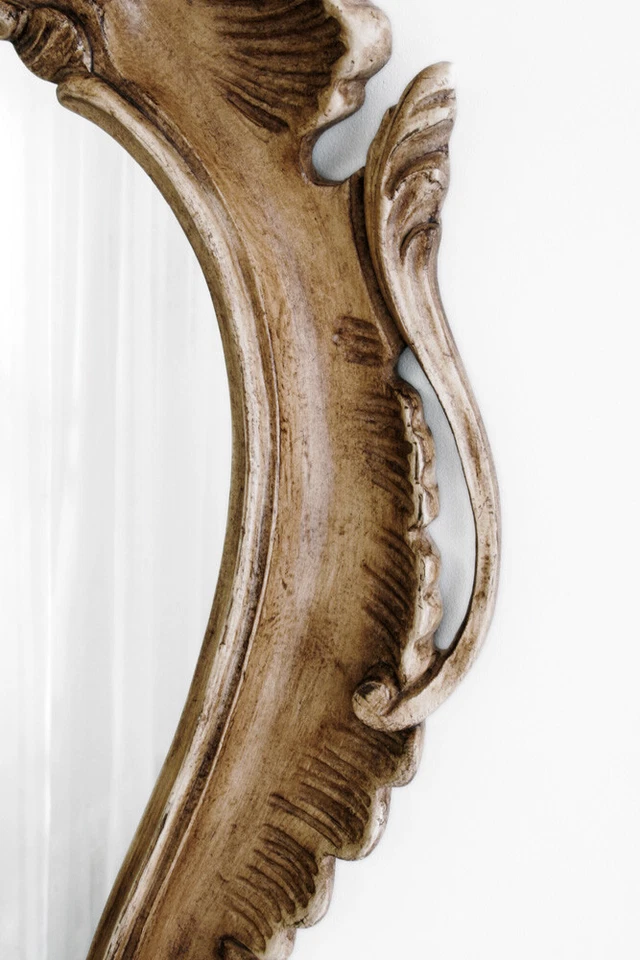 Par de espejos de pared tallados estilo rococó italiano Foto 3 de 4